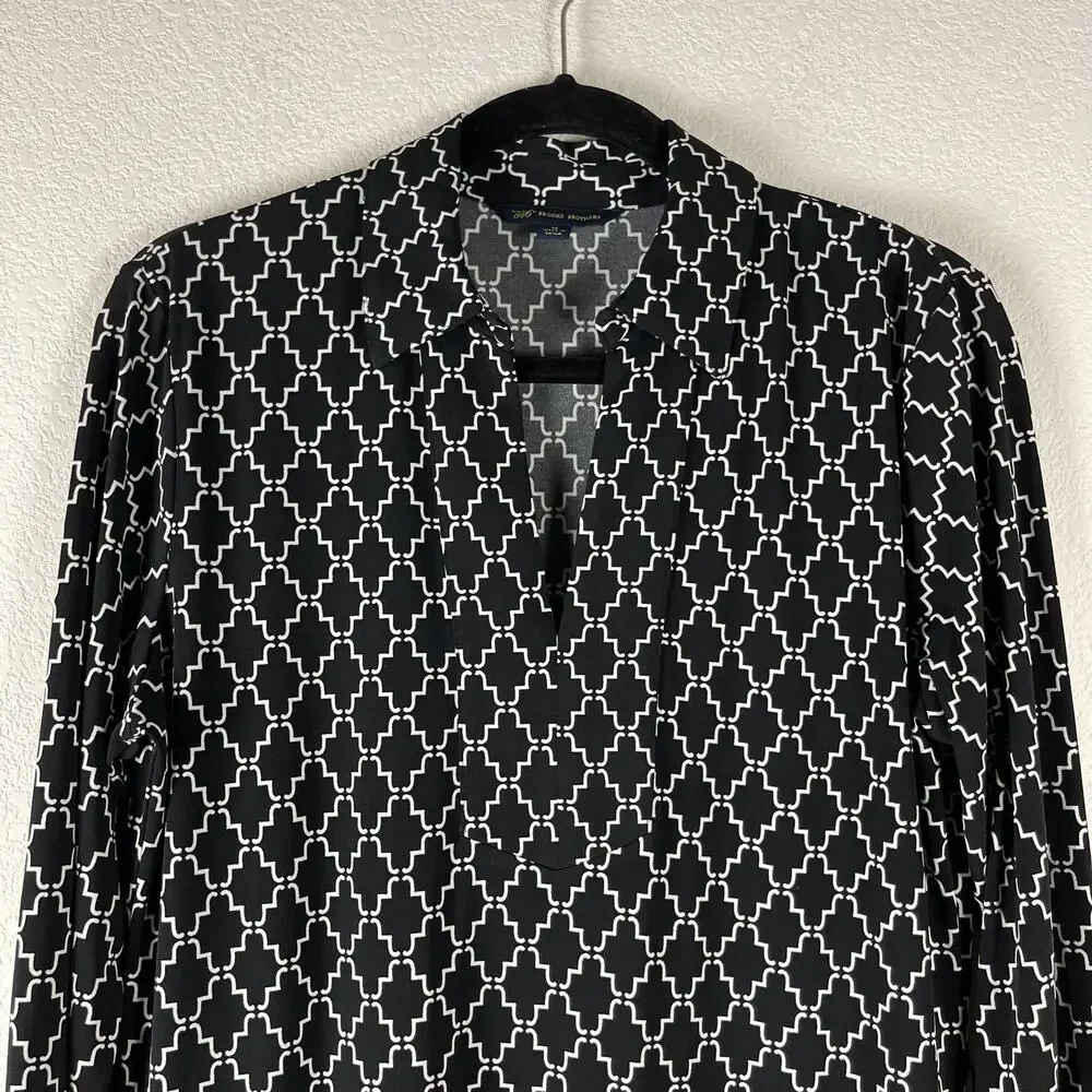 Brooks Brothers 346 Geometric Dress Womens Medium‎ Sheath Allover Print Classic